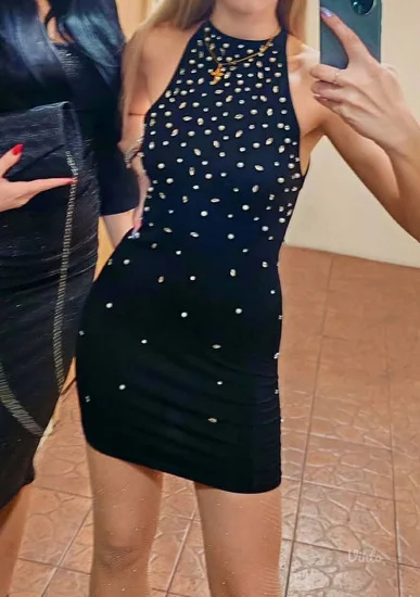 Zara haljina biseri i kristali, odg za s - m - l