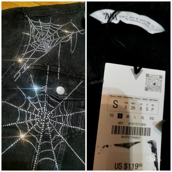 Zara jakna sa cirkonima oversize moze od XS do M/L