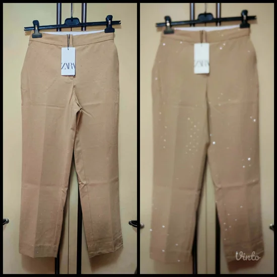 Zara pantalone sa cirkonima s - m