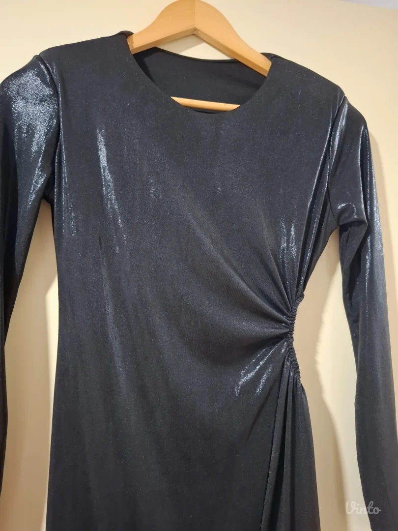 Crna duga sjajna haljina