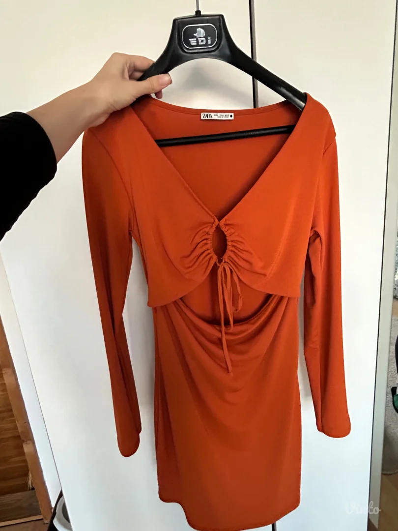 Zara narandzasta haljina M