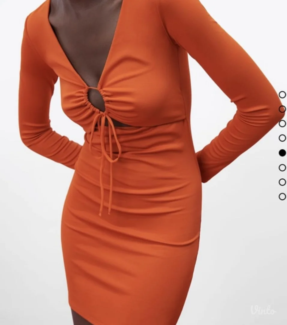 Zara narandzasta haljina M