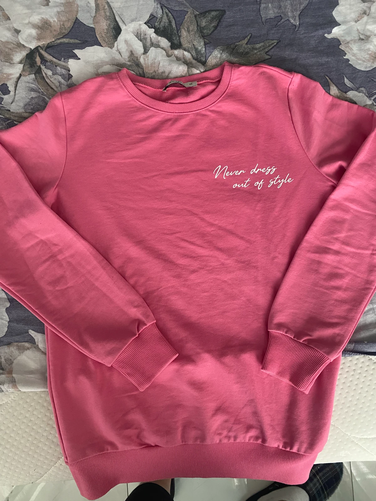 LCW Casual roze pamučni duks sa natpisom (XS)