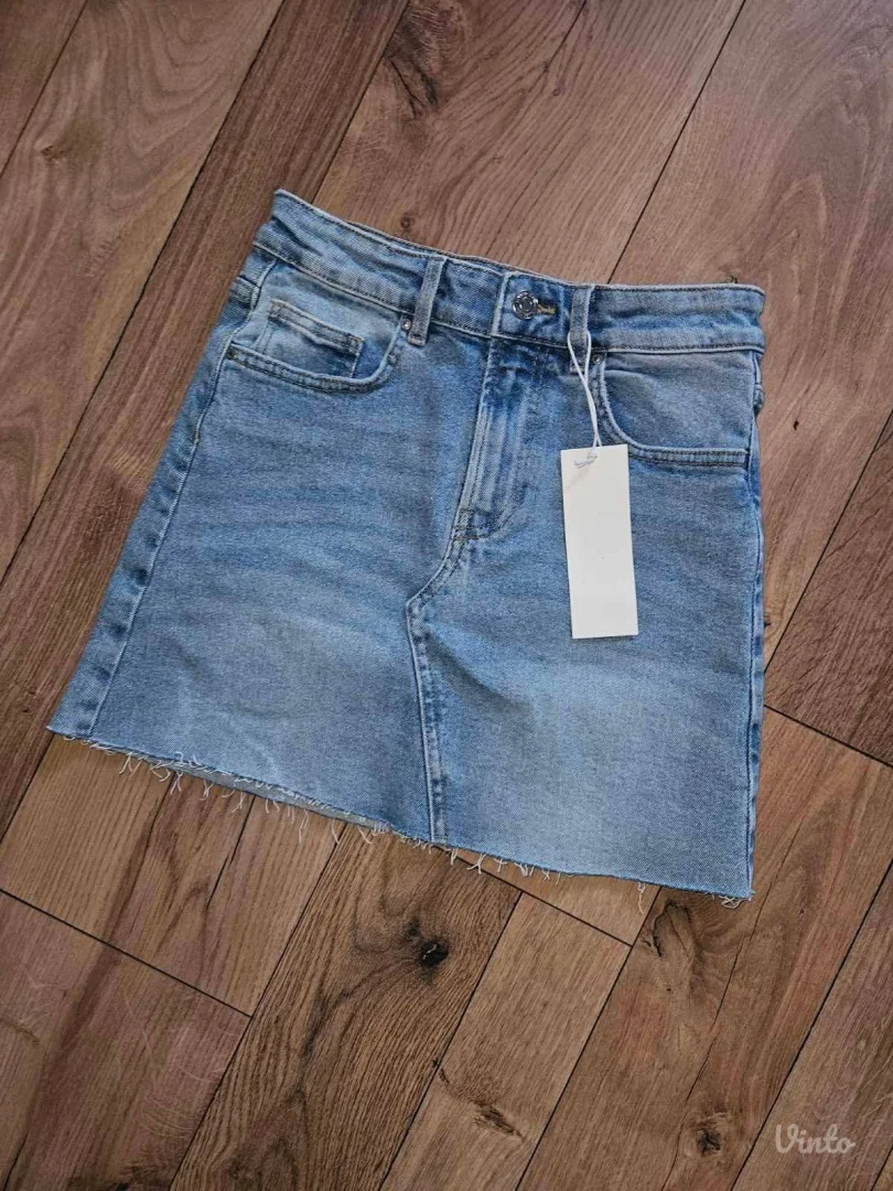 Sinsay teksas suknja vel 34 (XS) novo