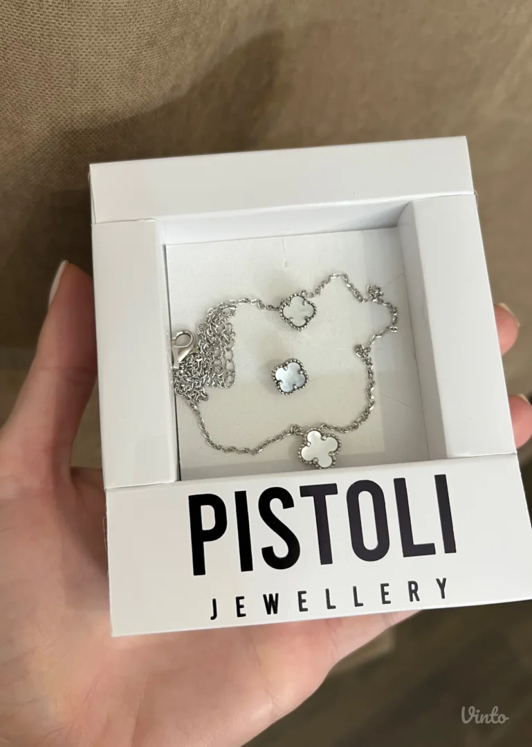 Set ogrlica i mindjuse srebro 925