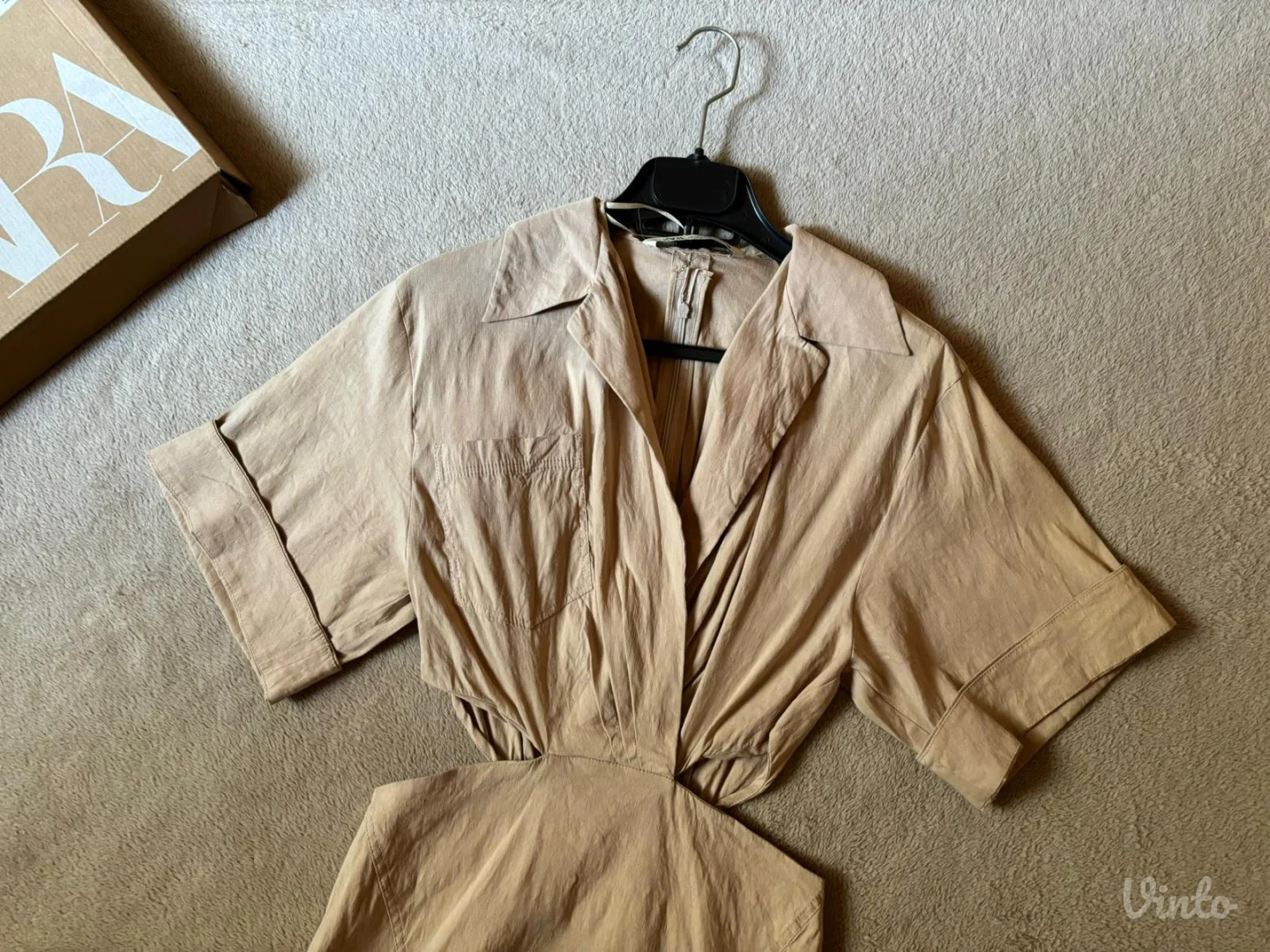 Zara lanena mini haljina