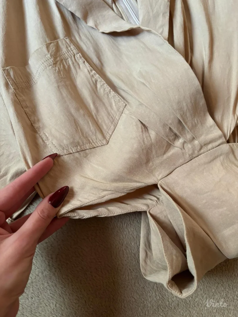 Zara lanena mini haljina