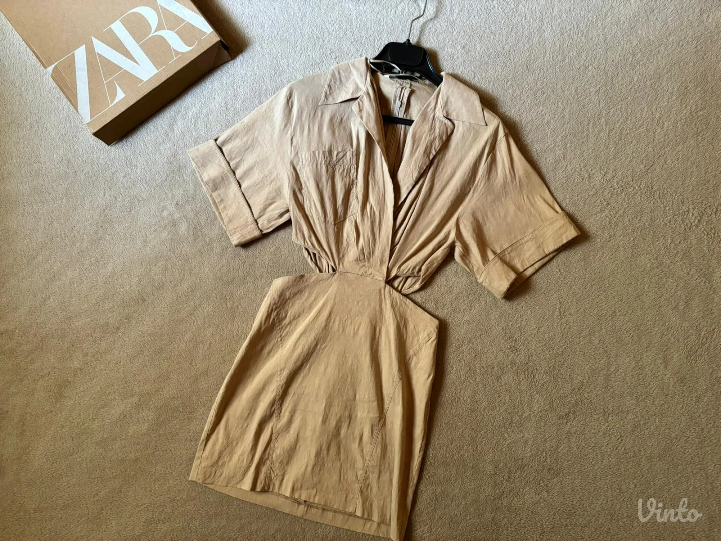 Zara lanena mini haljina