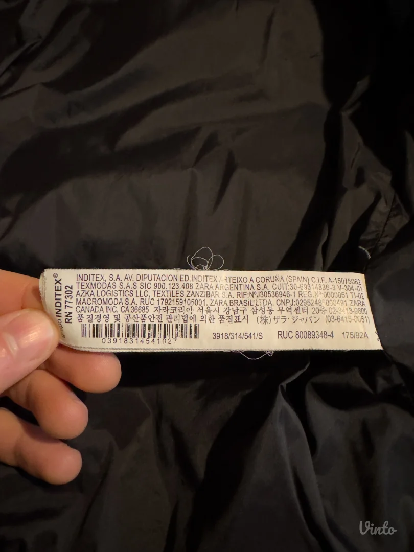 Zara zimska muska jakna! Vel S/M kao nov imate mere