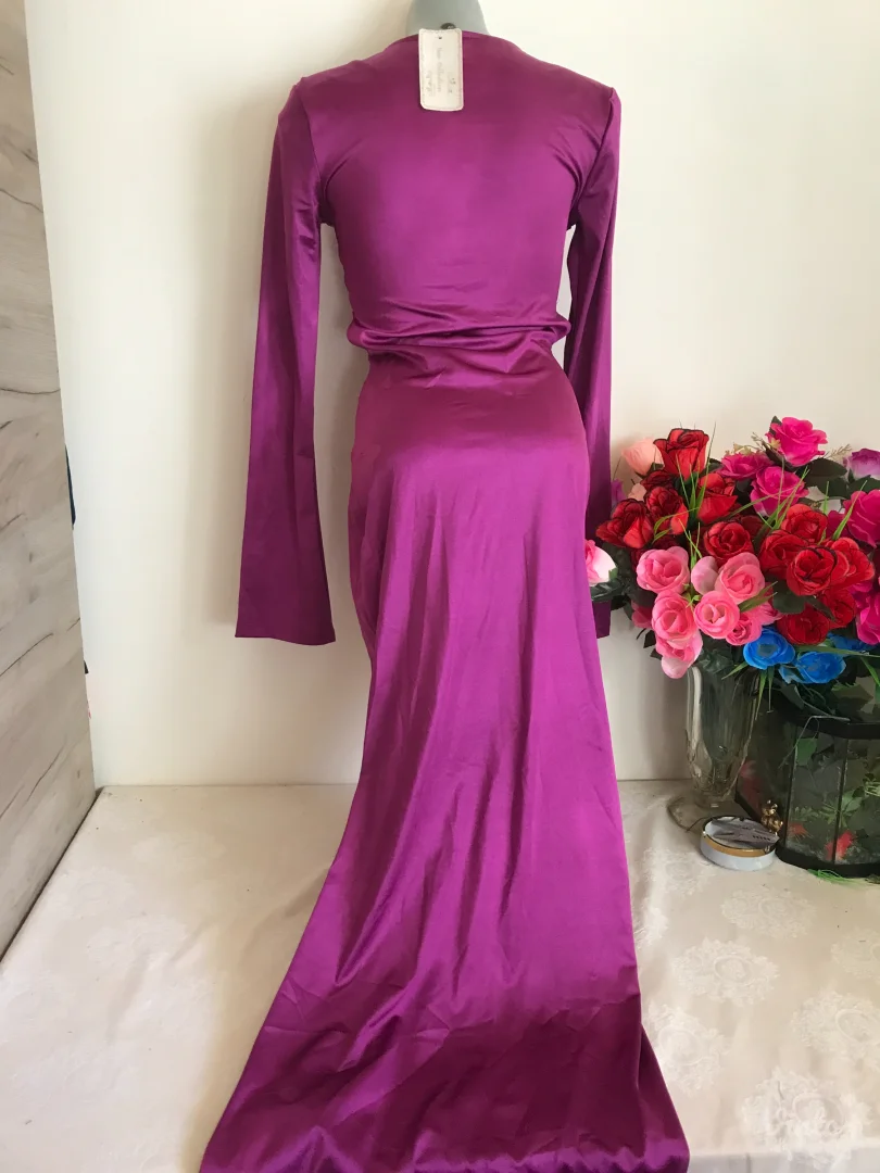 Nova ljubicasta cvor i otvor haljina S/M