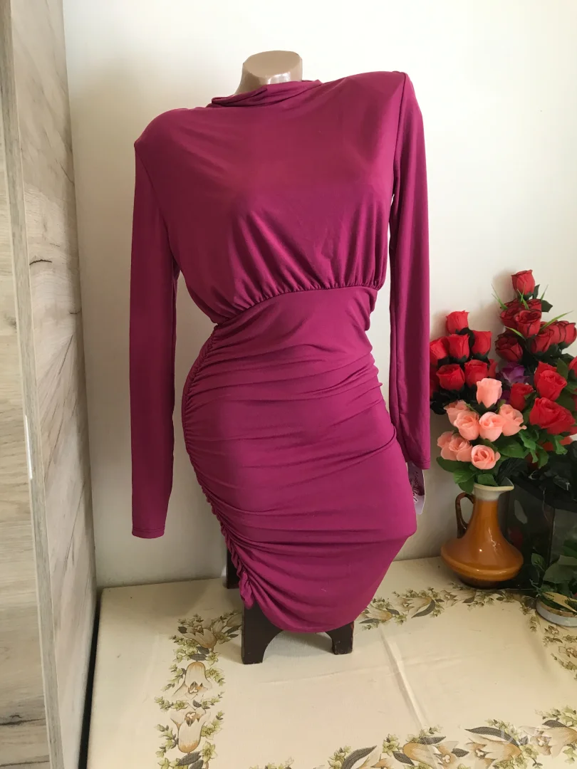 Nova Moda ciklama nabrana sa rukavima S/M