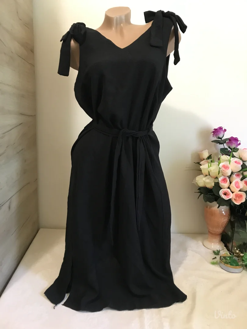 Nova crna masnica na breteli haljina M/L