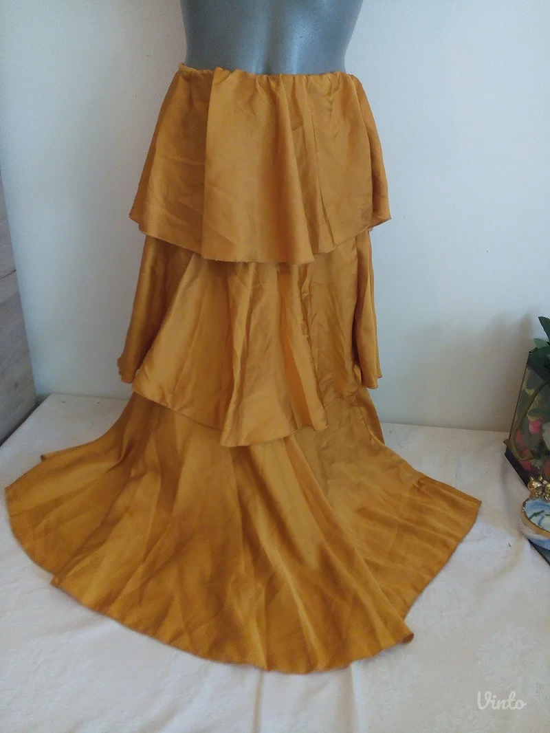 Nova zuta duza 3 karnera suknja/haljina S/M