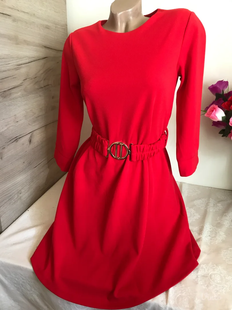 Nova crvena haljina rastegljivi kais S/M