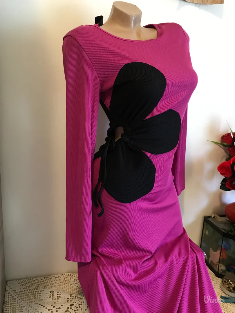 Nova Srce ljubicasta crni cvet u struku S/M