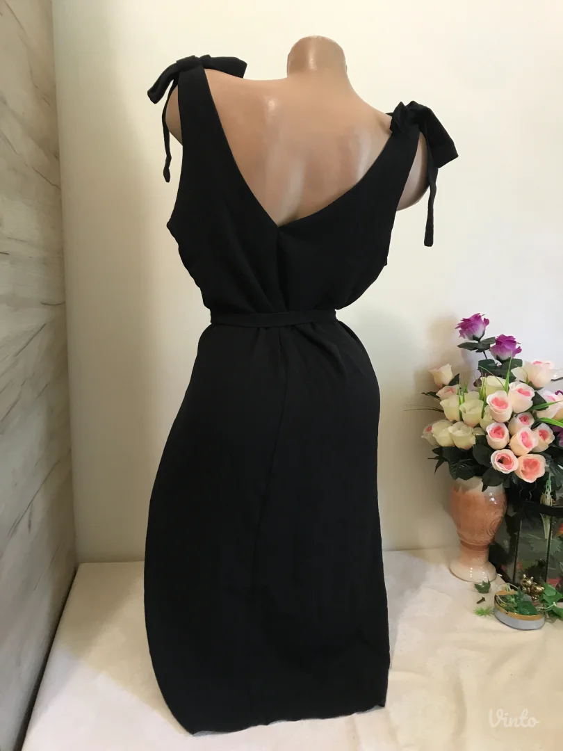 Nova crna masnica na breteli haljina M/L