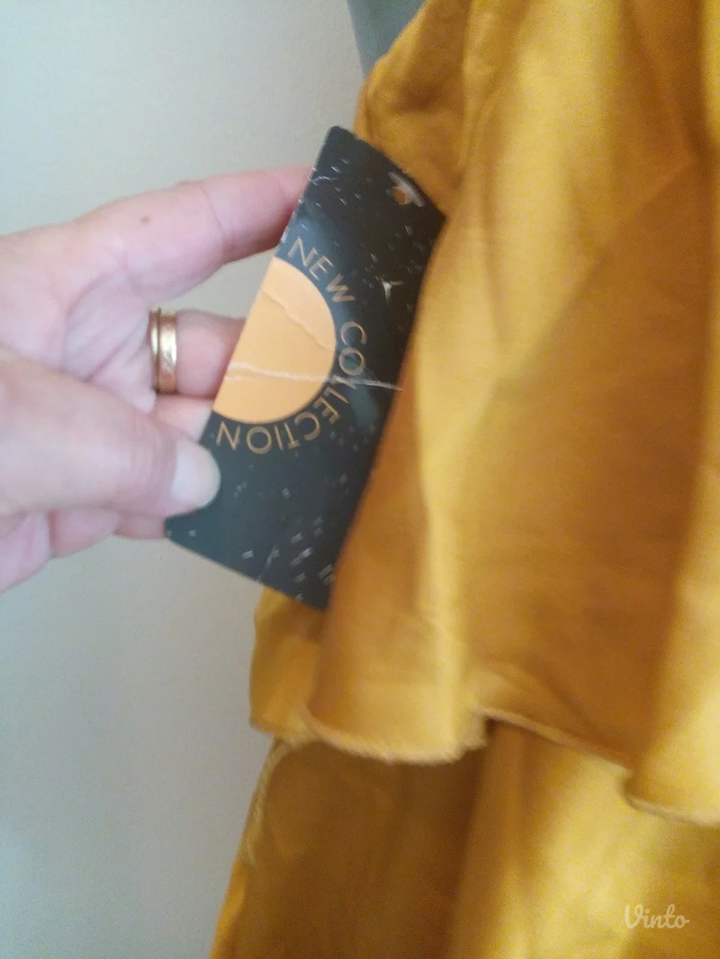 Nova zuta duza 3 karnera suknja/haljina S/M