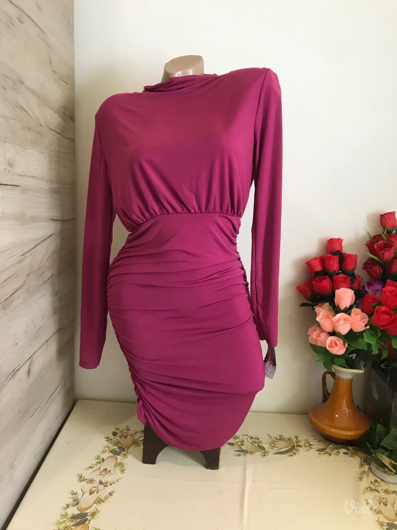 Nova Moda ciklama nabrana sa rukavima S/M