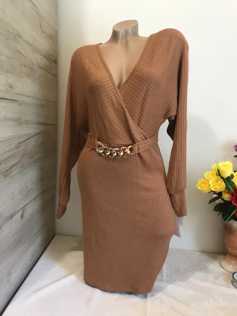 Nova braon topla lanac u struku S/M