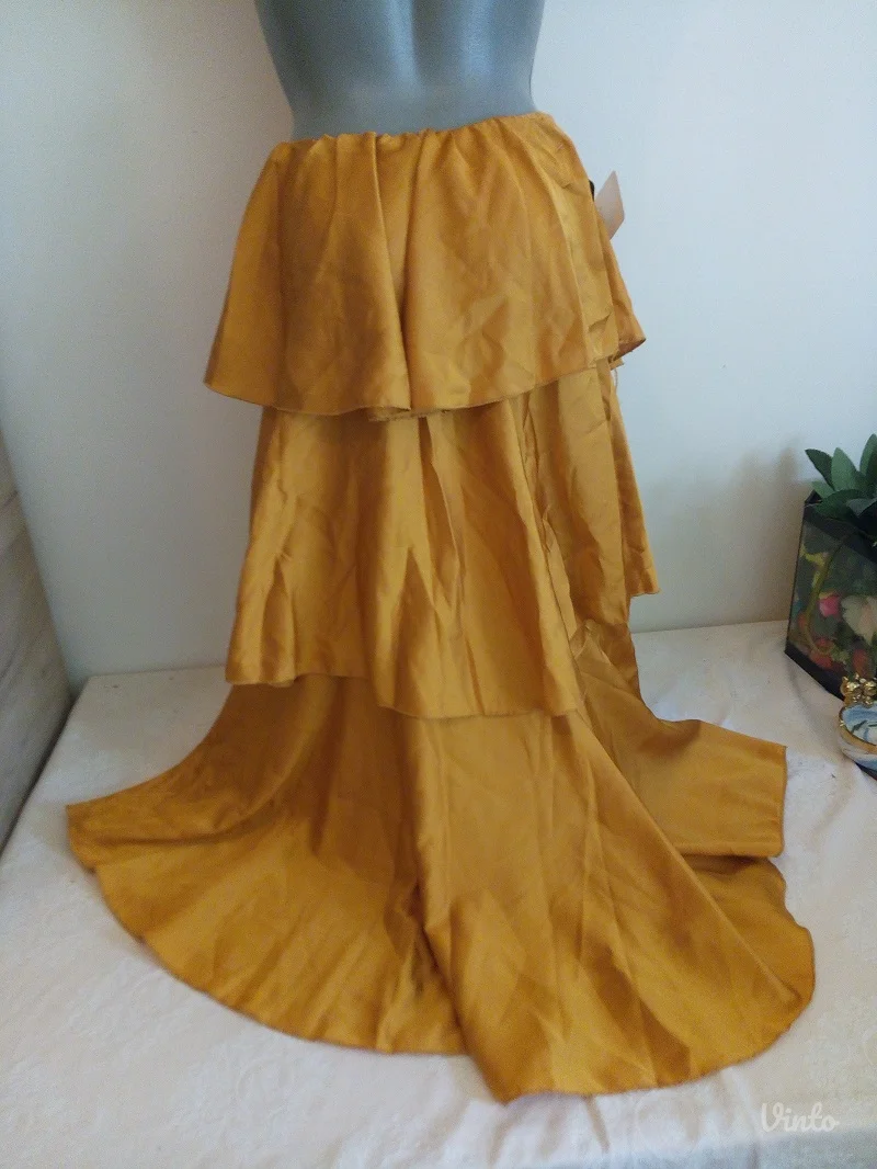 Nova zuta duza 3 karnera suknja/haljina S/M
