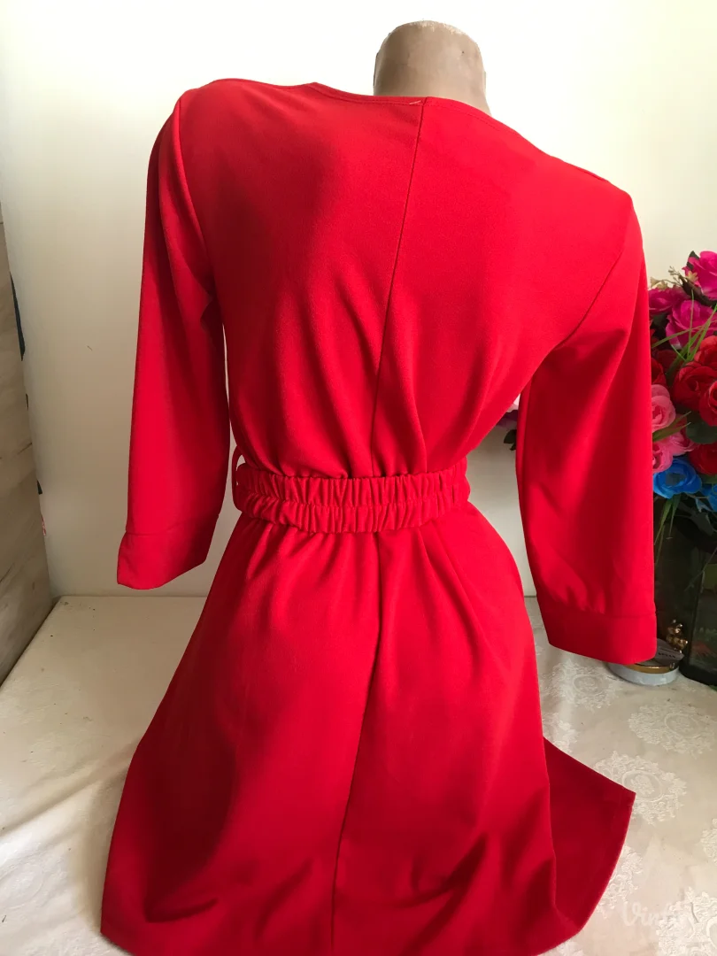 Nova crvena haljina rastegljivi kais S/M