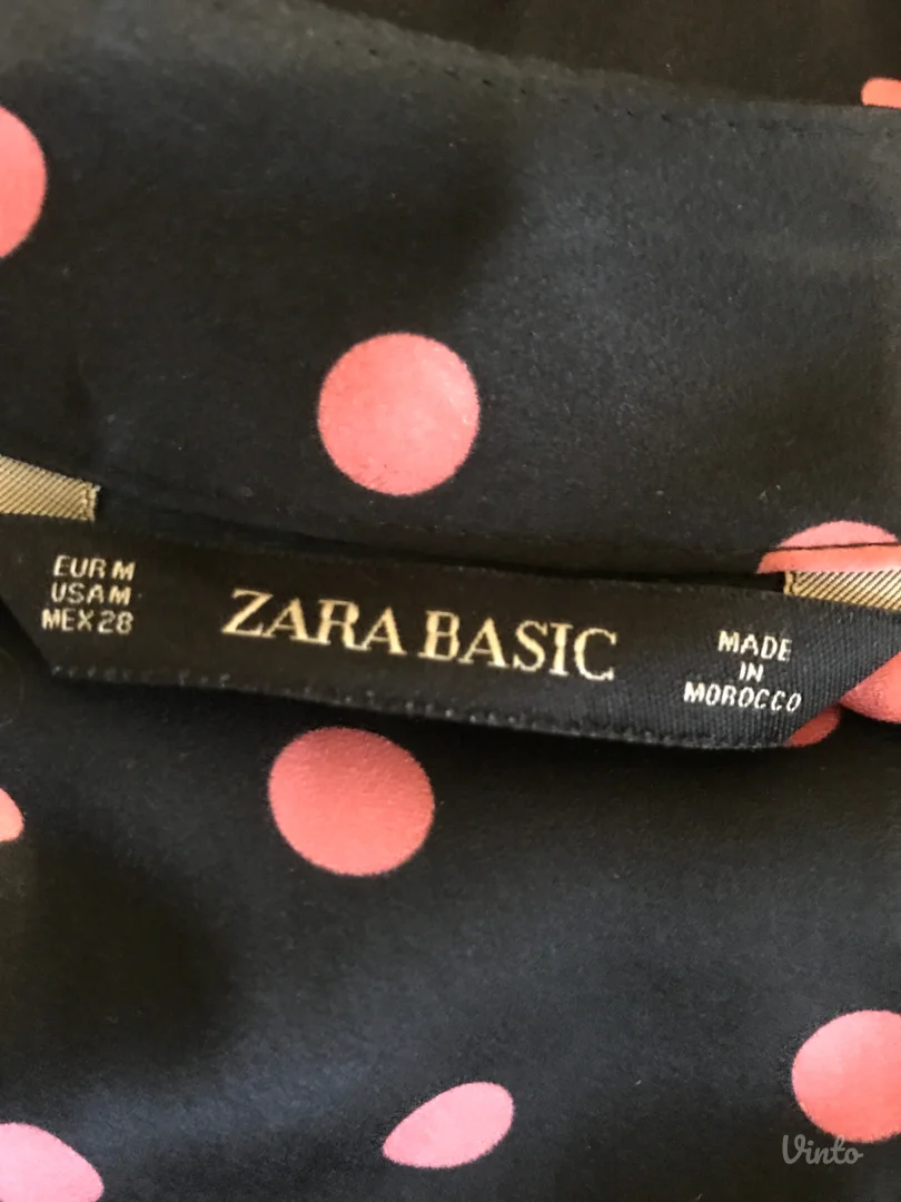 Zara crna haljina roze tufne M