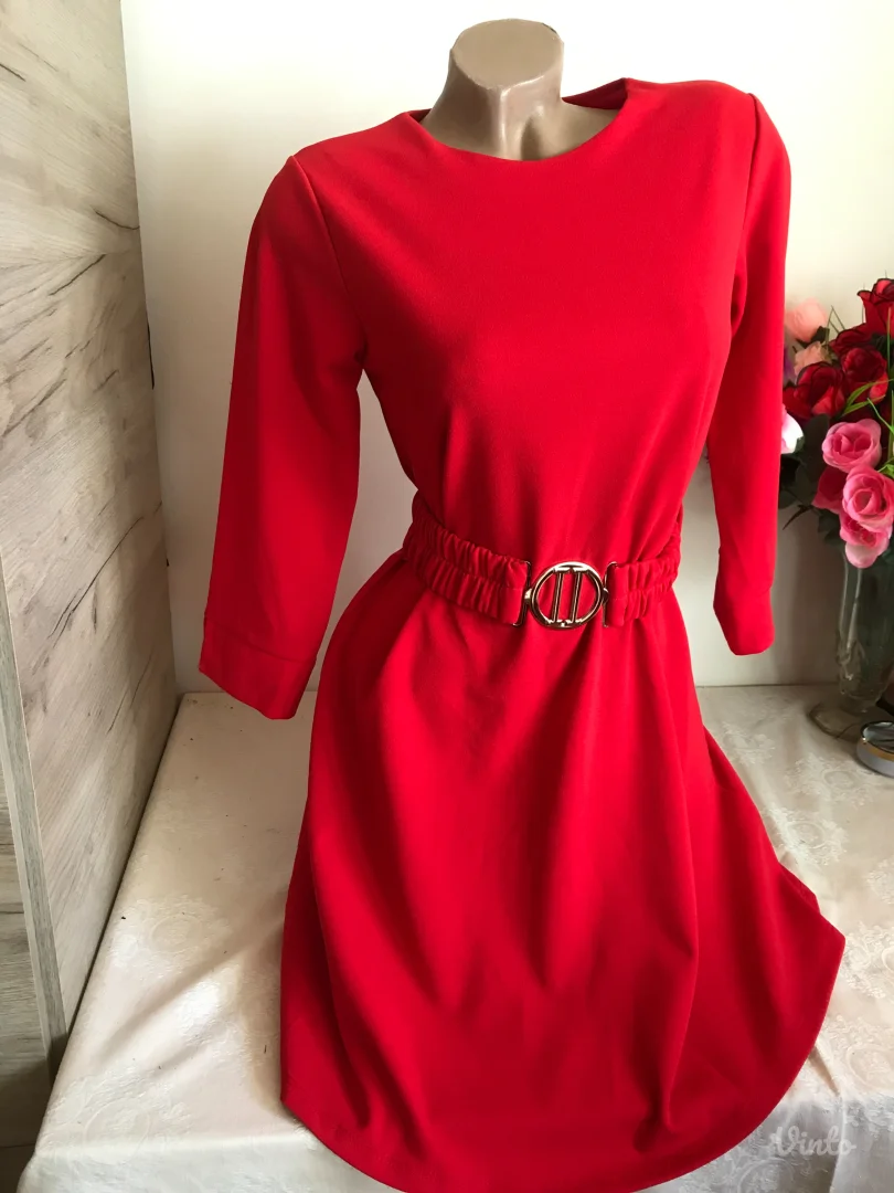 Nova crvena haljina rastegljivi kais S/M