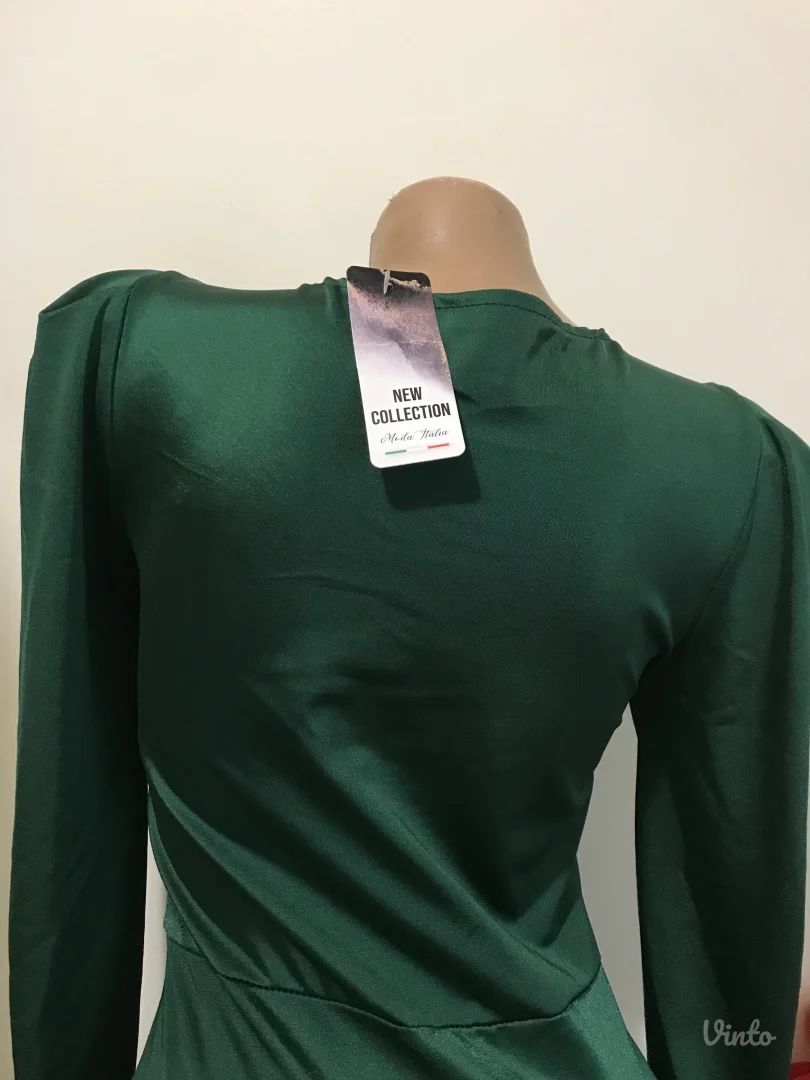 Nova zelena midi naborano ispod struka S/M