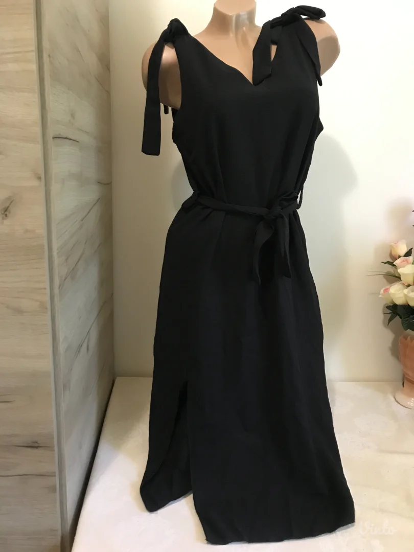 Nova crna masnica na breteli haljina M/L