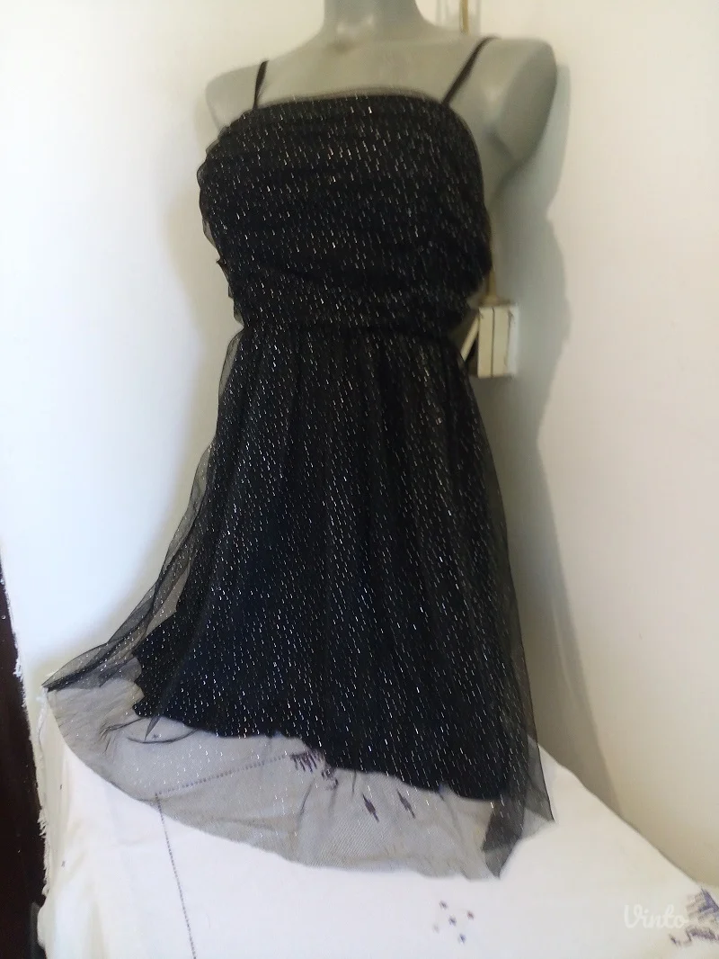 Nova K crna sa srebrnim tackicama S