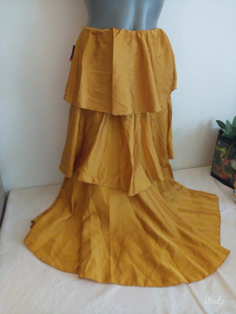 Nova zuta duza 3 karnera suknja/haljina S/M