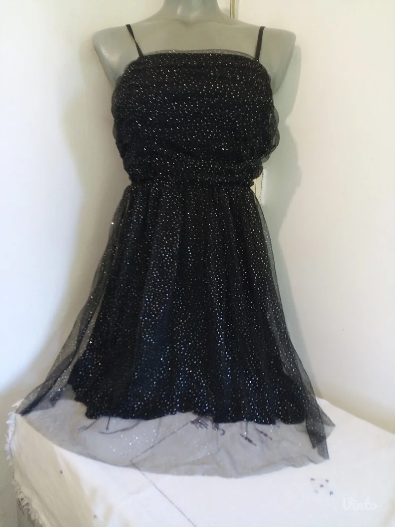 Nova K crna sa srebrnim tackicama S