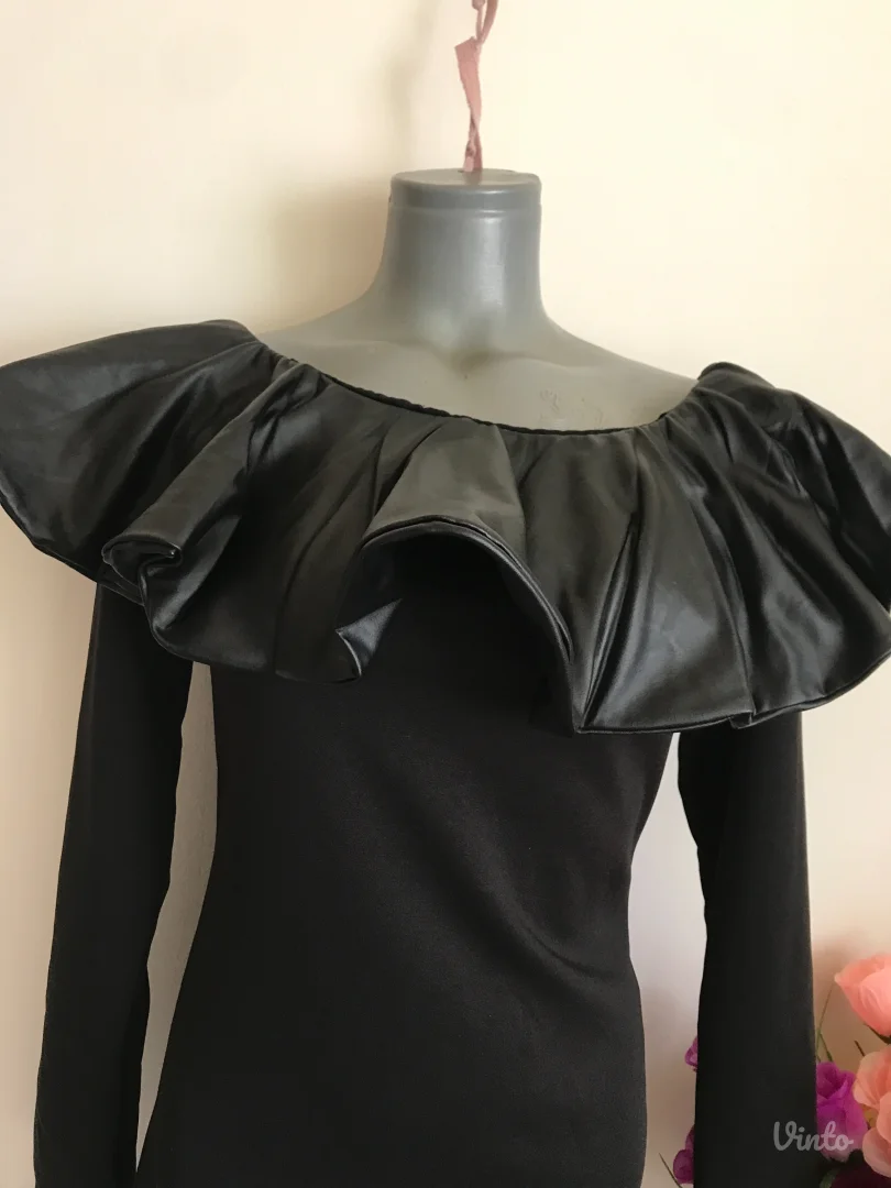 Nova crna midi haljina karner oko vrata S/M