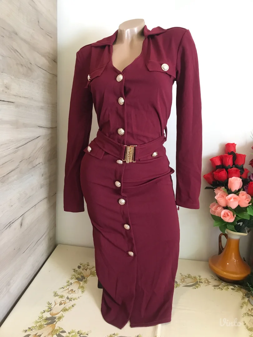 Nova Banna bordo zlatni dugmici S/M