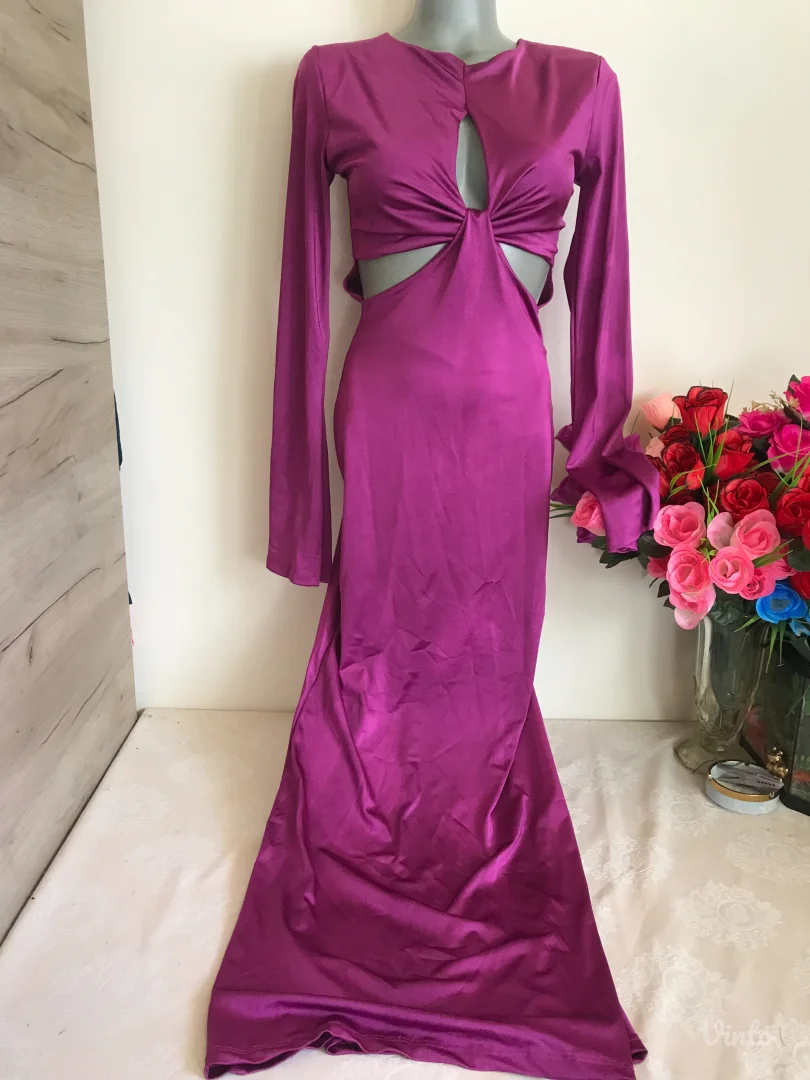 Nova ljubicasta cvor i otvor haljina S/M