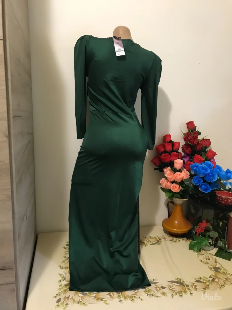 Nova zelena midi naborano ispod struka S/M