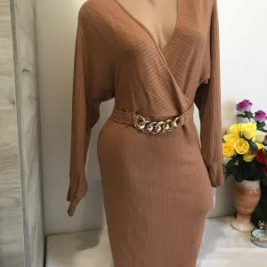 Nova braon topla lanac u struku S/M