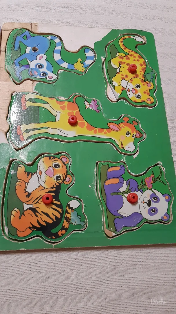 Drvene edukativne slagalice – umetanke sa životinjama