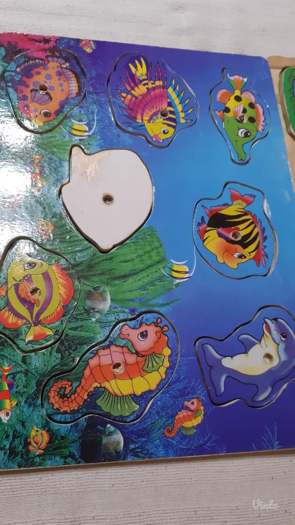 Drvene edukativne slagalice – umetanke sa životinjama