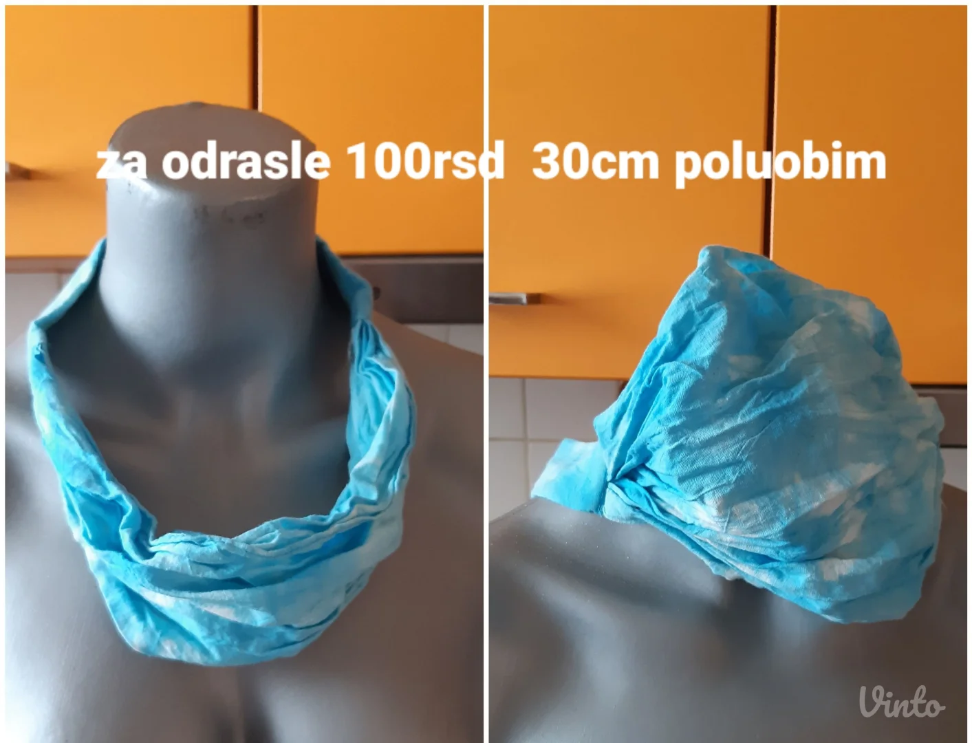 Predstavljamo uniseks traku za glavu svetloplave boje sa belim