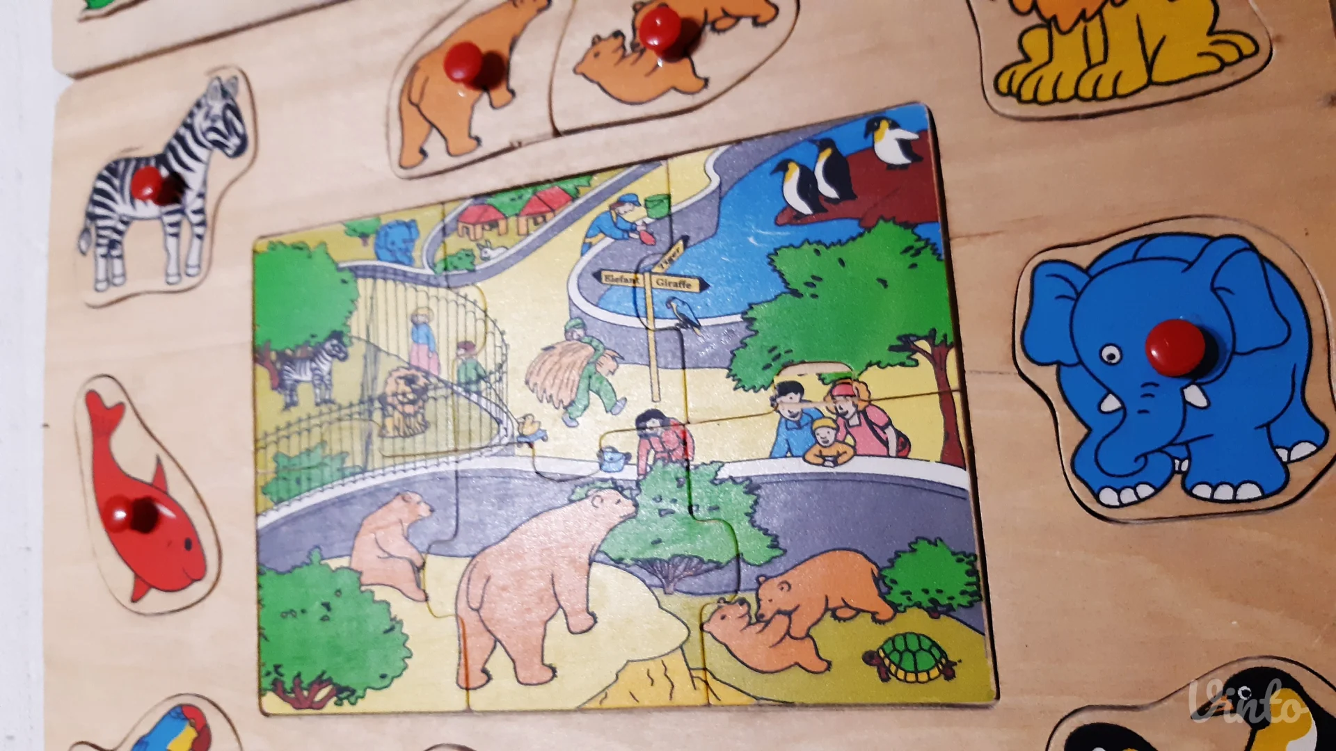 Drvene edukativne slagalice – umetanke sa životinjama