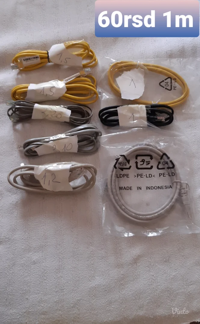 Ethernet patch kablovi (RJ45) – različite dužine i boje