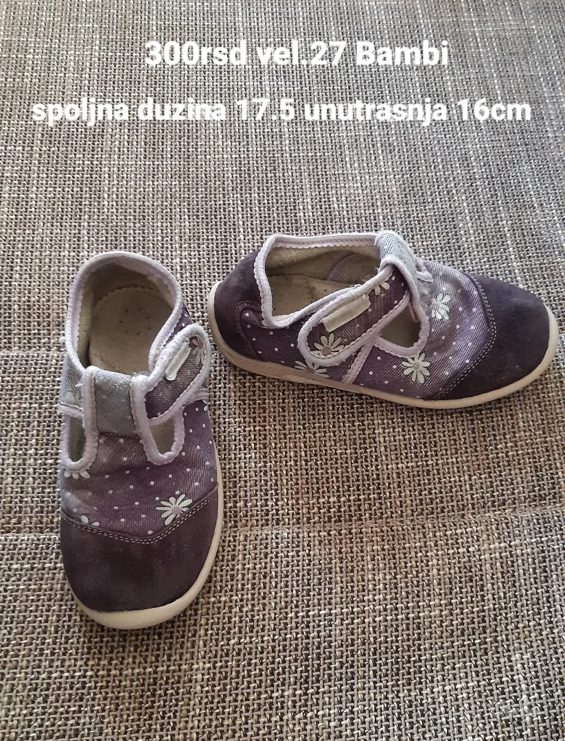 Dečije platnene cipelice Bambi, veličina 27.