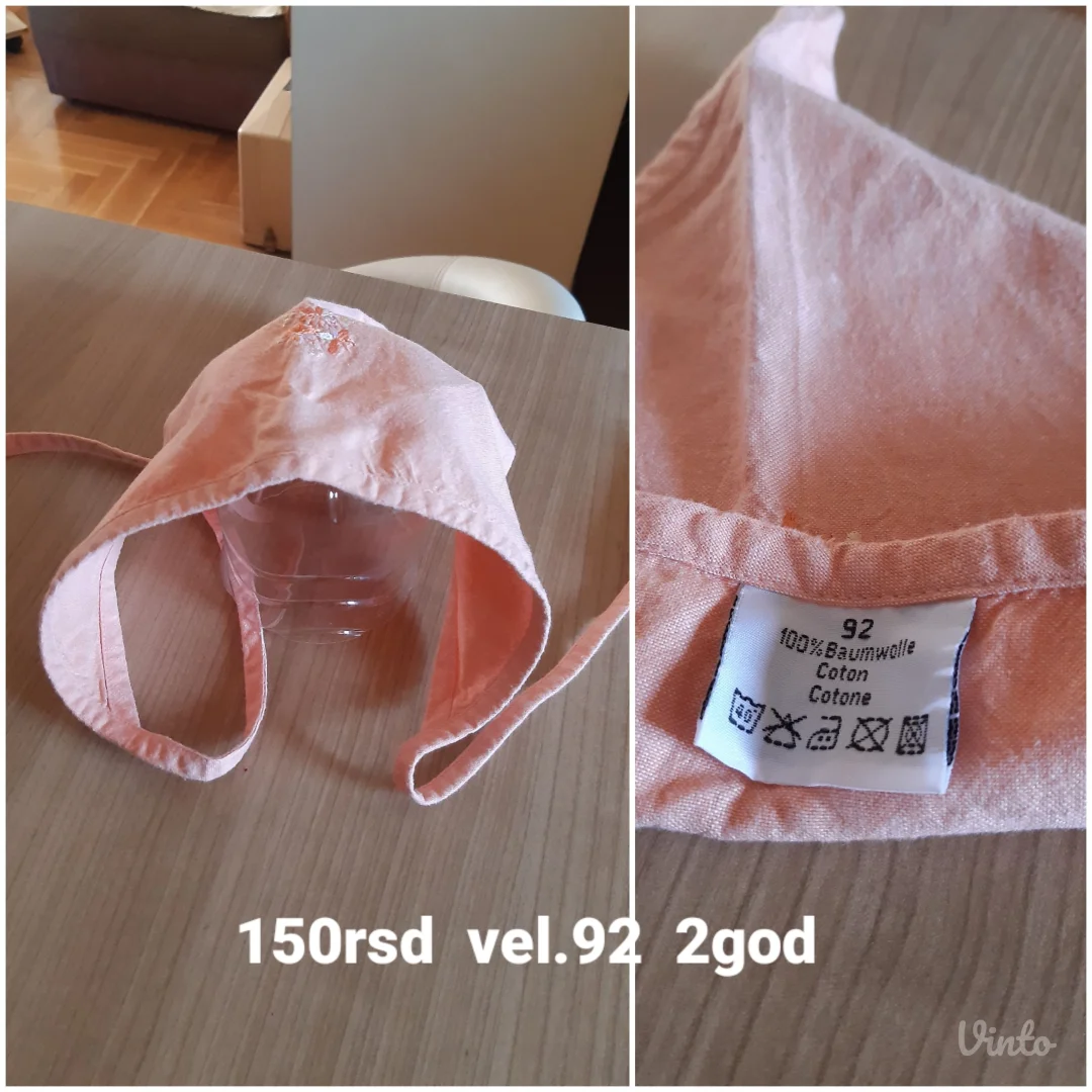 Dečija pamučna kapica sa vezom