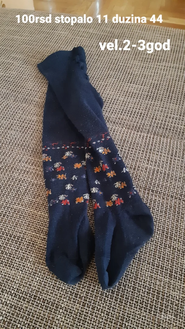 Dečje helanke/čarape-pantalonice, tamnoplave boje sa šarenim sitnim