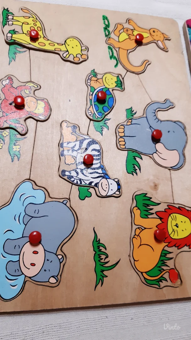 Drvene edukativne slagalice – umetanke sa životinjama