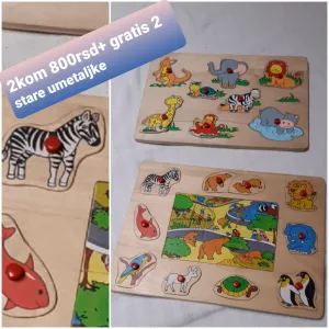 Drvene edukativne slagalice – umetanke sa životinjama