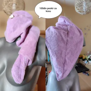 Peskir/turbAN za kosu – ljubičaste boje