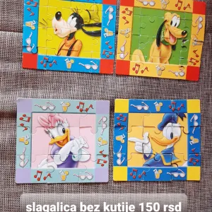 Dečje slagalice sa Diznijevim likovima – set od 4 mini puzli.