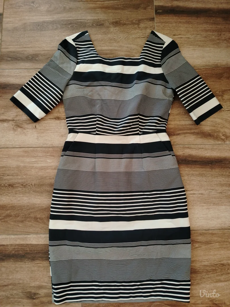 Prugasta poslovna haljina